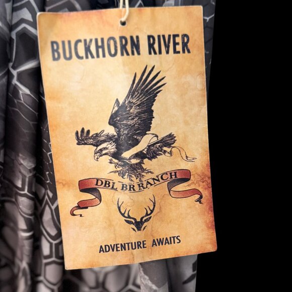 BUCKHORN RIVER Mens XL Long Sleeve Grey Honeycomb Camouflage - Picture 5 of 5